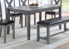 Dining Room Furniture Casual Modern 6pc Set Dining Table 4x Side Chairs and A Bench Rubberwood and Birch veneers Gray Finish